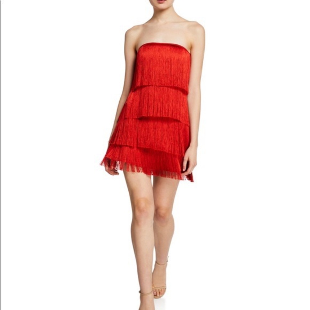 Alexis Rosmund Strapless Tiered Fringe Dress